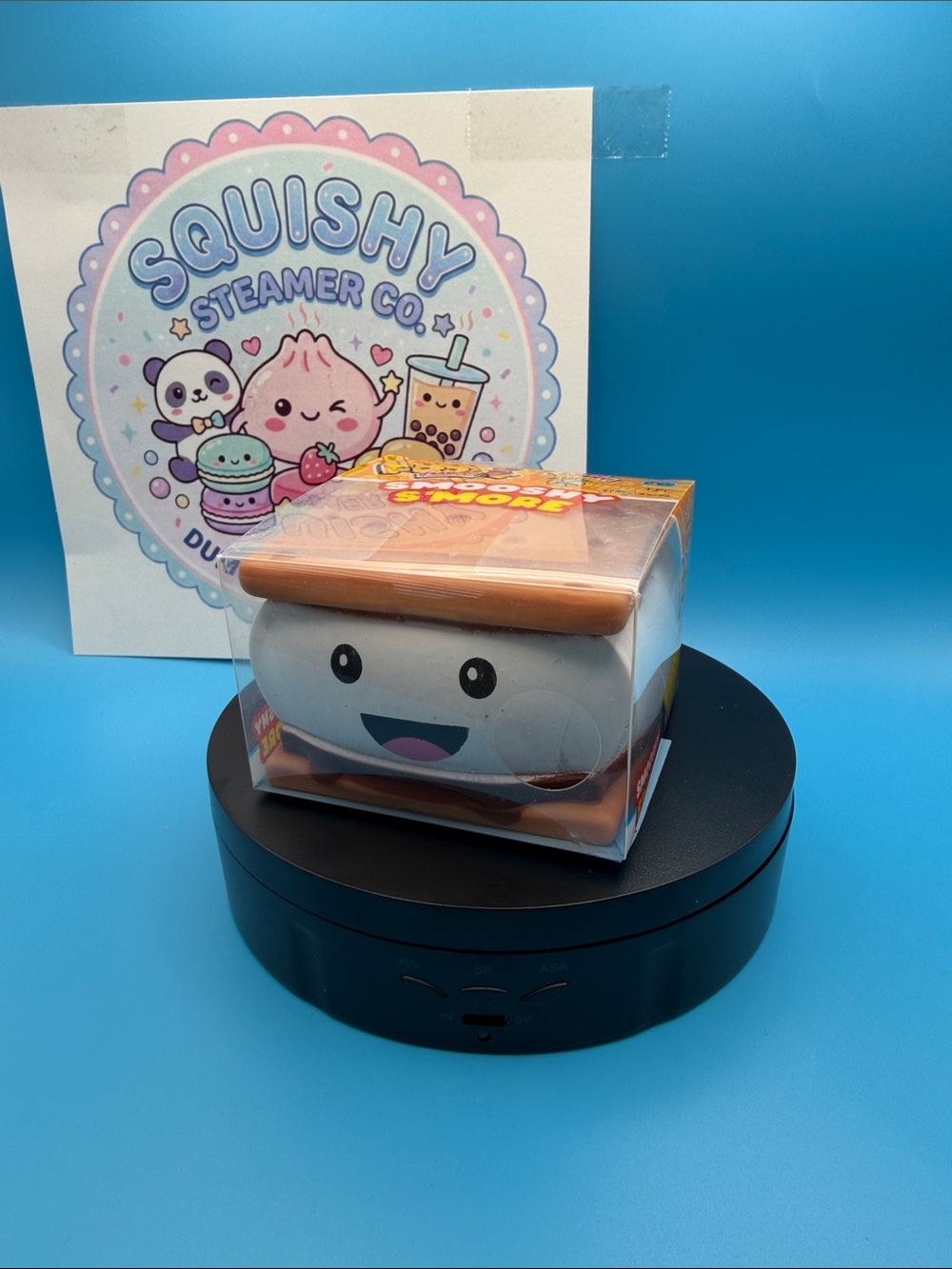 Squishy Steamer Co. White & Brown Toast Plush Toy - Cute Smiling Squishy
